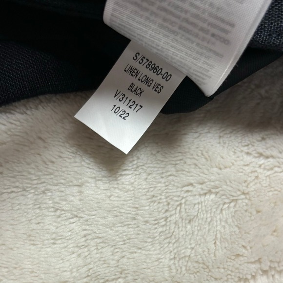 Banana Republic Womens Palma Linen Long Vest Size 4 Black V Neck Double Breasted - Picture 11 of 12